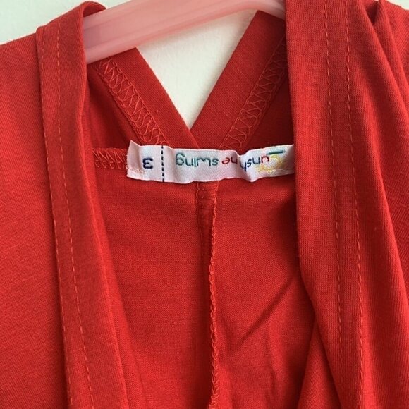 NEW Basics By Sunshine Swing Red Hooded Dress, 3T - Picture 8 of 9